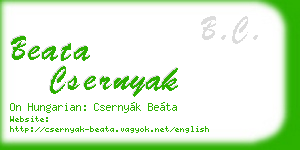 beata csernyak business card