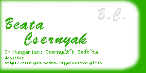 beata csernyak business card